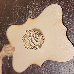 Minimalist Silver Swirl Adjustable Ring